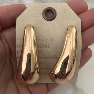 Large gold tear drop earrings - Anthropologie never worn